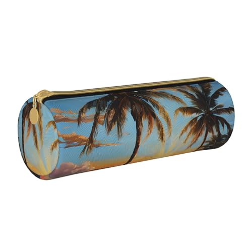 UENFFKDAP Federmäppchen Tropischer Sonnenuntergang Leder Schülermäppchen Reißverschluss Federmäppchen Kosmetiktasche Geeignet für Schulen und Büros, Unisex, weiß, Einheitsgröße, Kosmetiktasche UENFFKDAP Federmäppchen Tropischer Sonnenuntergang Leder Schülermäppchen Reißverschluss Federmäppchen Kosmetiktasche Geeignet für Schulen und Büros, Unisex, weiß, Einheitsgröße, Kosmetiktasche von UENFFKDAP