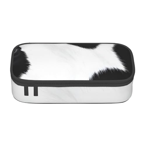 UENFFKDAP Federmäppchen aus Rindsleder, große Kapazität, Schüler-Federmäppchen, Kosmetiktasche mit Reißverschluss, geeignet für Schulen und Büros, Unisex, Schwarz , Einheitsgröße, Kosmetiktasche von UENFFKDAP