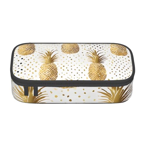 UENFFKDAP Gold Glitzer Ananas Obst Große Kapazität Federmäppchen Schüler Federmäppchen Kosmetiktasche mit Reißverschluss Geeignet für Schulen und Büros Unisex, Schwarz , Einheitsgröße, Kosmetiktasche UENFFKDAP Gold Glitzer Ananas Obst Große Kapazität Federmäppchen Schüler Federmäppchen Kosmetiktasche mit Reißverschluss Geeignet für Schulen und Büros Unisex, Schwarz , Einheitsgröße, Kosmetiktasche von UENFFKDAP