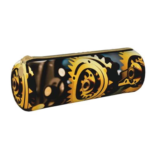 UENFFKDAP Gold Mechanische Scheiben Leder Federmäppchen Student Federmäppchen Reißverschluss Federmäppchen Kosmetiktasche Geeignet für Schulen und Büros, Unisex, weiß, Einheitsgröße, Kosmetiktasche UENFFKDAP Gold Mechanische Scheiben Leder Federmäppchen Student Federmäppchen Reißverschluss Federmäppchen Kosmetiktasche Geeignet für Schulen und Büros, Unisex, weiß, Einheitsgröße, Kosmetiktasche von UENFFKDAP