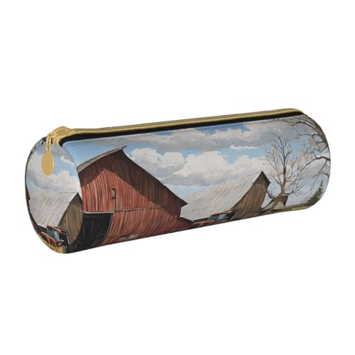 UENFFKDAP Hirsch Jagd Leder Federmäppchen Schüler Federmäppchen Reißverschluss Federmäppchen Kosmetiktasche Geeignet für Schulen und Büros, Unisex, weiß, Einheitsgröße, Kosmetiktasche von UENFFKDAP