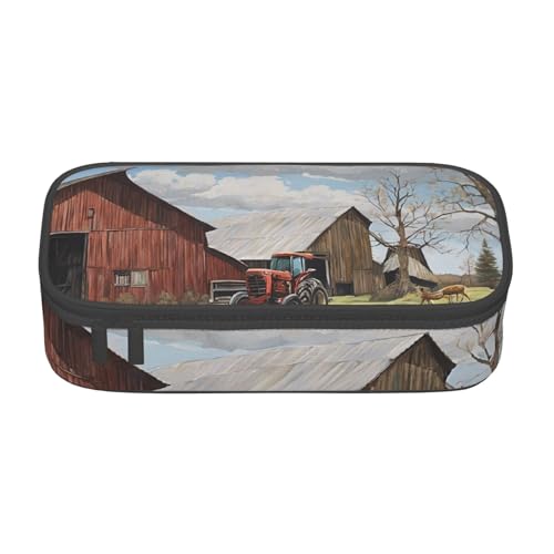 UENFFKDAP Hirschjagd Große Kapazität Federmäppchen Schüler Federmäppchen Kosmetiktasche mit Reißverschluss Geeignet für Schulen und Büros Unisex, Schwarz , Einheitsgröße, Kosmetiktasche von UENFFKDAP