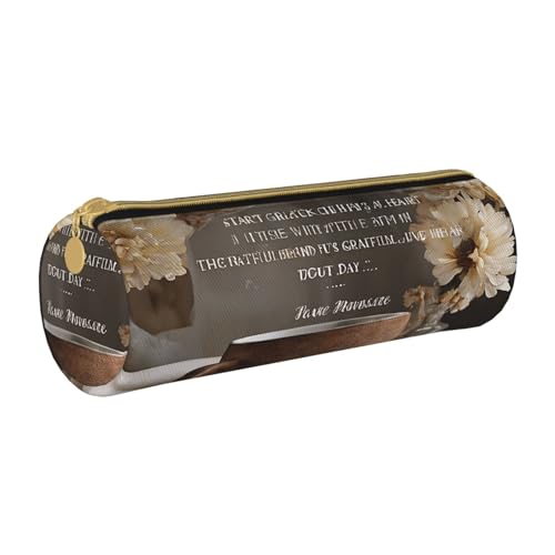 UENFFKDAP Inspirierende Zitate Leder Federmäppchen Schüler Federmäppchen Reißverschluss Federmäppchen Kosmetiktasche Geeignet für Schulen und Büros, Unisex, weiß, Einheitsgröße, Kosmetiktasche von UENFFKDAP