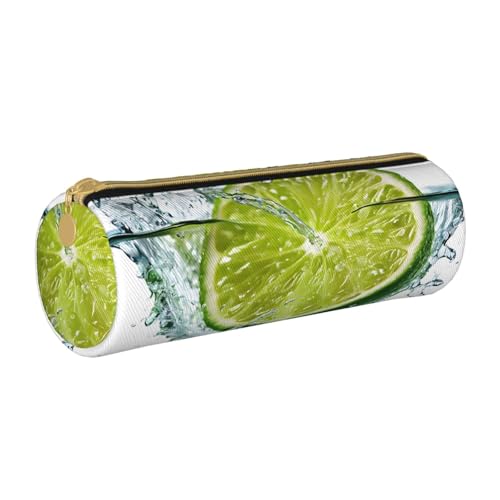 UENFFKDAP Lemon Fruit Leder Federmäppchen Schüler Federmäppchen Reißverschluss Federmäppchen Kosmetiktasche Geeignet für Schulen und Büros, Unisex, weiß, Einheitsgröße, Kosmetiktasche von UENFFKDAP