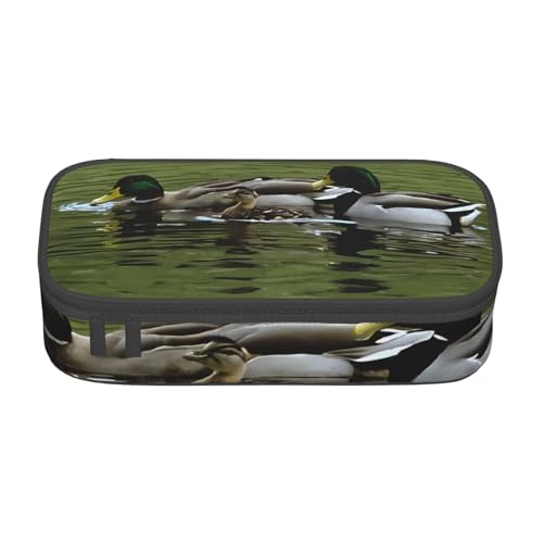 UENFFKDAP Loon Nature Bird Große Kapazität Federmäppchen, Schülermäppchen, Kosmetiktasche mit Reißverschluss, Geeignet für Schulen und Büros, Unisex, Schwarz , Einheitsgröße, Kosmetiktasche von UENFFKDAP