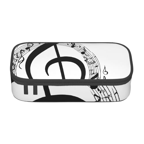 UENFFKDAP Musik Große Kapazität Federmäppchen Schüler Federmäppchen Kosmetiktasche mit Reißverschluss Geeignet für Schulen und Büros Unisex, Schwarz , Einheitsgröße, Kosmetiktasche von UENFFKDAP