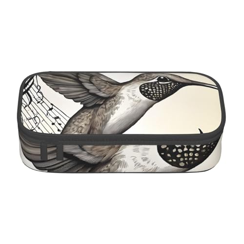 UENFFKDAP Musiksymbol Große Kapazität Federmäppchen Schüler Federmäppchen Kosmetiktasche mit Reißverschluss Geeignet für Schulen und Büros Unisex, Schwarz , Einheitsgröße, Kosmetiktasche von UENFFKDAP