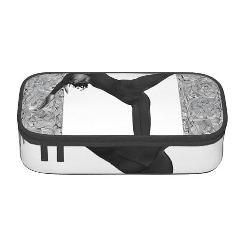 UENFFKDAP New Love Gymnastics Große Kapazität Federmäppchen, Schülermäppchen, Federmäppchen, Kosmetiktasche mit Reißverschluss, Geeignet für Schulen und Büros, Unisex, Schwarz , Einheitsgröße, von UENFFKDAP