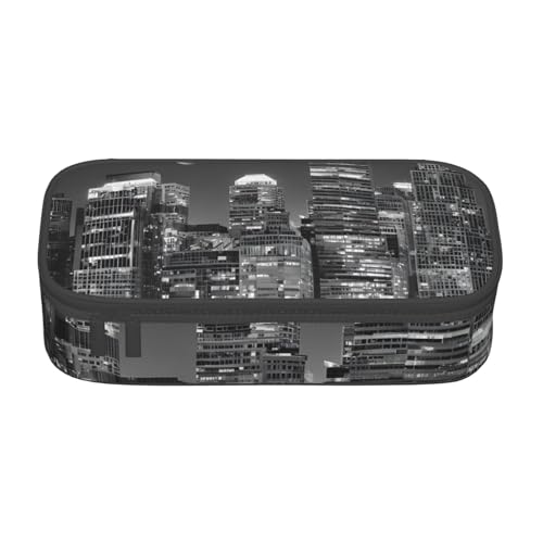 UENFFKDAP New York Paintings Große Kapazität Federmäppchen Schüler Federmäppchen Kosmetiktasche mit Reißverschluss Geeignet für Schulen und Büros Unisex, Schwarz , Einheitsgröße, Kosmetiktasche von UENFFKDAP