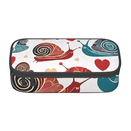 UENFFKDAP Niedliche Schnecke Große Kapazität Federmäppchen Schüler Federmäppchen Kosmetiktasche mit Reißverschluss Geeignet für Schulen und Büros Unisex, Schwarz , Einheitsgröße, Kosmetiktasche von UENFFKDAP