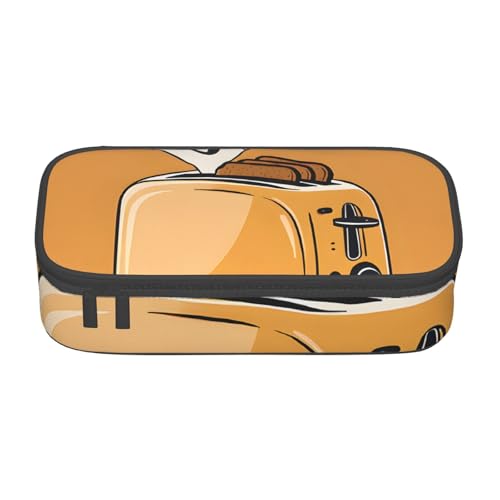 UENFFKDAP Niedliche Schreiende Kettensäge Große Kapazität Federmäppchen Schüler Federmäppchen Kosmetiktasche mit Reißverschluss Geeignet für Schulen und Büros, Unisex, Schwarz , Einheitsgröße, von UENFFKDAP