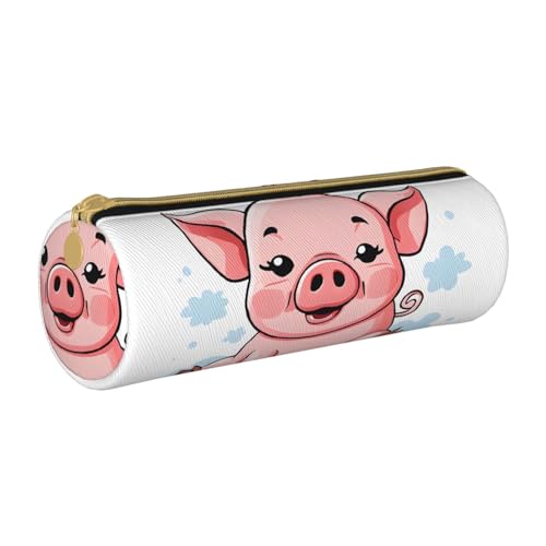 UENFFKDAP Niedliches Federmäppchen aus Leder, Schüler-Federmäppchen, Reißverschluss-Federmäppchen, Kosmetiktasche, geeignet für Schulen und Büros, Unisex, weiß, Einheitsgröße, Kosmetiktasche von UENFFKDAP