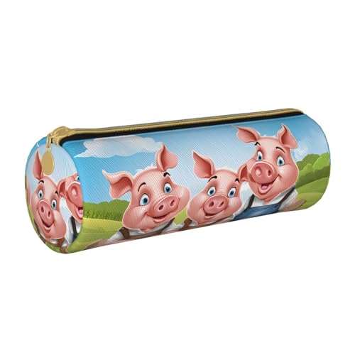 UENFFKDAP Niedliches Federmäppchen aus Leder, Schüler-Federmäppchen, Reißverschluss-Federmäppchen, Kosmetiktasche, geeignet für Schulen und Büros, Unisex, weiß, Einheitsgröße, Kosmetiktasche von UENFFKDAP