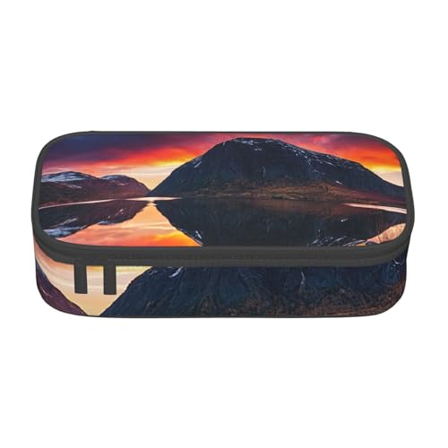 UENFFKDAP Norwegen Islands Große Kapazität Federmäppchen Schüler Federmäppchen Kosmetiktasche mit Reißverschluss Geeignet für Schulen und Büros Unisex, Schwarz , Einheitsgröße, Kosmetiktasche von UENFFKDAP