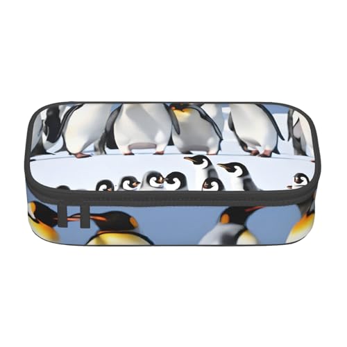 UENFFKDAP Pinguin Große Kapazität Federmäppchen, Schüler-Federmäppchen, Kosmetiktasche mit Reißverschluss, Geeignet für Schulen und Büros, Unisex, Schwarz , Einheitsgröße, Kosmetiktasche von UENFFKDAP