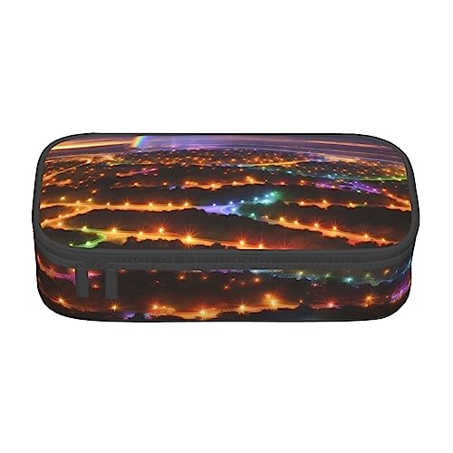 UENFFKDAP Rainbows and Lights Große Kapazität Federmäppchen Schüler Federmäppchen Kosmetiktasche mit Reißverschluss Geeignet für Schulen und Büros Unisex, Schwarz , Einheitsgröße, Kosmetiktasche UENFFKDAP Rainbows and Lights Große Kapazität Federmäppchen Schüler Federmäppchen Kosmetiktasche mit Reißverschluss Geeignet für Schulen und Büros Unisex, Schwarz , Einheitsgröße, Kosmetiktasche von UENFFKDAP
