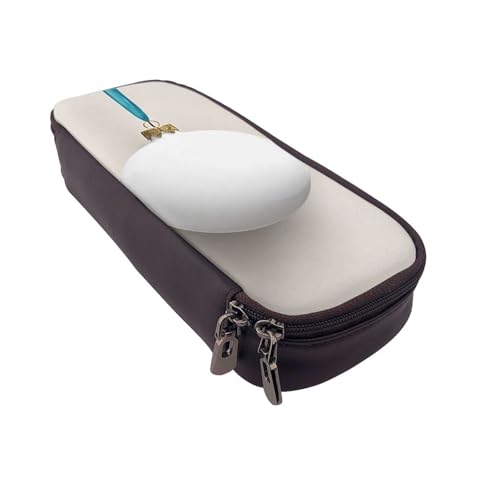 UENFFKDAP Rosa Weihnachten Ball Leder Federmäppchen Schüler Federmäppchen Reißverschluss Federmäppchen Geeignet für Schulen und Büros, Unisex, Schwarz , Einheitsgröße, Kosmetiktasche von UENFFKDAP