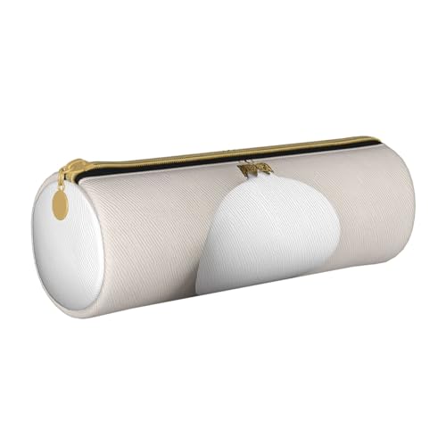 UENFFKDAP Rosa Weihnachten Ball Leder Federmäppchen Schüler Federmäppchen Reißverschluss Federmäppchen Kosmetiktasche Geeignet für Schulen und Büros, Unisex, weiß, Einheitsgröße, Kosmetiktasche von UENFFKDAP