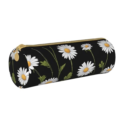 UENFFKDAP Schönes Federmäppchen aus Leder, Schüler-Federmäppchen, Reißverschluss-Federmäppchen, Kosmetiktasche, geeignet für Schulen und Büros, Unisex, weiß, Einheitsgröße, Kosmetiktasche von UENFFKDAP