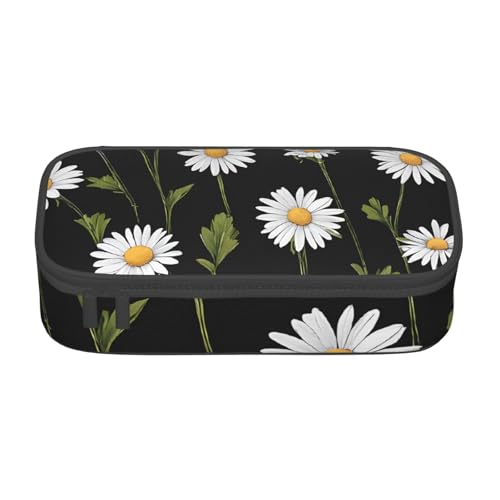 UENFFKDAP Schönes Federmäppchen mit großer Kapazität, Schüler-Federmäppchen, Kosmetiktasche mit Reißverschluss, geeignet für Schulen und Büros, Unisex, Schwarz , Einheitsgröße, Kosmetiktasche von UENFFKDAP