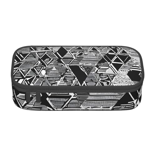 UENFFKDAP Schwarz Weiß Marmor Große Kapazität Federmäppchen Schüler Federmäppchen Kosmetiktasche mit Reißverschluss Geeignet für Schulen und Büros Unisex, Schwarz , Einheitsgröße, Kosmetiktasche von UENFFKDAP