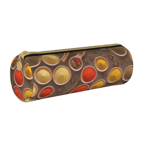 UENFFKDAP Seasoning Bedrucktes Muster Leder Federmäppchen Schüler Federmäppchen Reißverschluss Federmäppchen Kosmetiktasche Geeignet für Schulen und Büros, Unisex, weiß, Einheitsgröße, Kosmetiktasche von UENFFKDAP