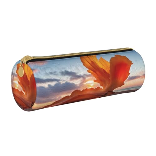 UENFFKDAP Shell On The Beach Leder Federmäppchen Student Federmäppchen Reißverschluss Federmäppchen Kosmetiktasche Geeignet für Schulen und Büros, Unisex, weiß, Einheitsgröße, Kosmetiktasche von UENFFKDAP