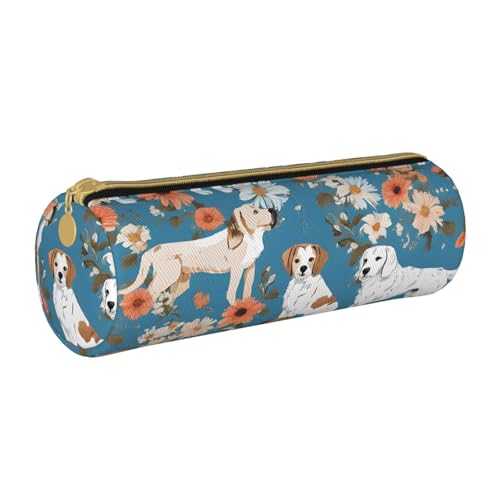 UENFFKDAP Sweet Basset Hound Florals Leder Federmäppchen Student Federmäppchen Reißverschluss Federmäppchen Kosmetiktasche Geeignet für Schulen und Büros, Unisex, weiß, Einheitsgröße, Kosmetiktasche UENFFKDAP Sweet Basset Hound Florals Leder Federmäppchen Student Federmäppchen Reißverschluss Federmäppchen Kosmetiktasche Geeignet für Schulen und Büros, Unisex, weiß, Einheitsgröße, Kosmetiktasche von UENFFKDAP