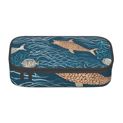 UENFFKDAP Tiere Große Kapazität Federmäppchen Schüler Federmäppchen Kosmetiktasche mit Reißverschluss Geeignet für Schulen und Büros Unisex, Schwarz , Einheitsgröße, Kosmetiktasche von UENFFKDAP