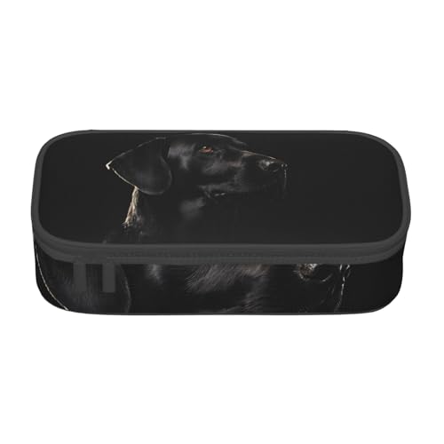 UENFFKDAP Welpen Hund Große Kapazität Federmäppchen Schüler Federmäppchen Kosmetiktasche mit Reißverschluss Geeignet für Schulen und Büros Unisex, Schwarz , Einheitsgröße, Kosmetiktasche von UENFFKDAP