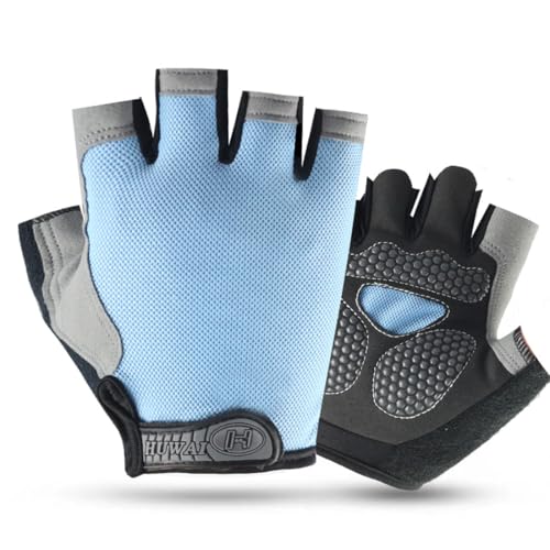 UENXRXE 1 Paar Fahrradhandschuhe Kinder, Kinder Sport Reithandschuhe, Reithandschuhe Kinder, Fahrradhandschuhe Gepolstert Fingerlose Straßenreithandschuhe Für Training Ski Rudern （5-12 Jahre） B von UENXRXE