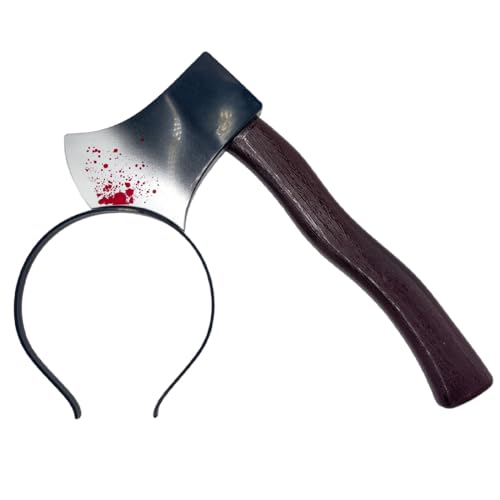 UENXRXE Haarreif Mit Blut Halloween,Haarreifen Männer,Kopfschmuck Blutige Axt Im Kopf,Zombie Kostüm Zubehör,Horror Haarschmuck Blutig,Für Erwachsene,Damen,Herren von UENXRXE