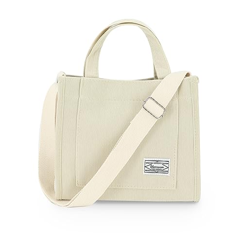 UERRUAM Cord Tasche Damen Umhängetasche Crossbody Bag Tote Bag Handtasche Shopper Arbeit Büro Reise Einkauf von UERRUAM