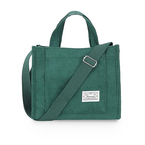 UERRUAM Cord Tasche Damen Umhängetasche Crossbody Bag Tote Bag Handtasche Shopper Arbeit Büro Reise Einkauf von UERRUAM