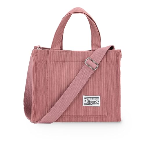 UERRUAM Cord Tasche Damen Umhängetasche Crossbody Bag Tote Bag Handtasche Shopper Arbeit Büro Reise Einkauf von UERRUAM