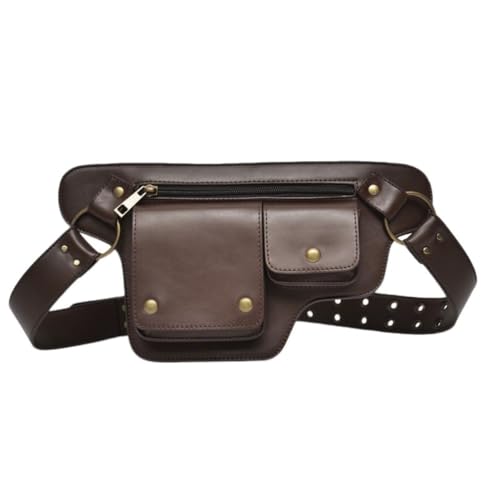 UERSJWYSO Damen-Hüfttasche PU-Leder Modisch Vintage Western-Cowboy-Tasche Utility-Gürtel Lässig Reisen Sport Bauchtasche,Braun von UERSJWYSO