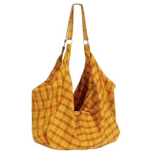UERSJWYSO Damen-Umhängetasche Aus Canvas Leicht Groß Messenger Trendig Reise-Schultertasche Lässige Handtasche,Gelb von UERSJWYSO