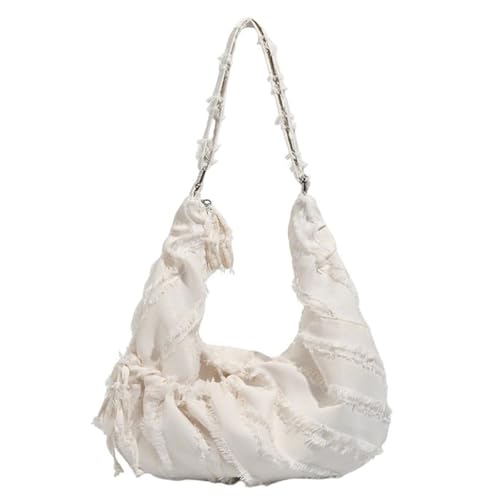 UERSJWYSO Damen-Umhängetasche Mit Verstellbaren Riemen Lässig Trendig Crossbody-Tasche Aus Canvas Große Kapazität Tragetaschen Für Knödel,Weiß von UERSJWYSO