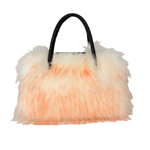 UERSJWYSO Flauschige Einkaufstasche aus Kunstfell für Damen mit Griff Oben Leicht Süß Pelzig Handtasche mit Reißverschluss,9 von UERSJWYSO