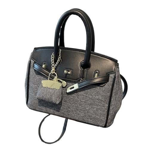 UERSJWYSO Leder-Patchwork-Denim-Handtaschen für Damen Trendige Umhängetasche Schultertasche Henkeltasche,3 von UERSJWYSO