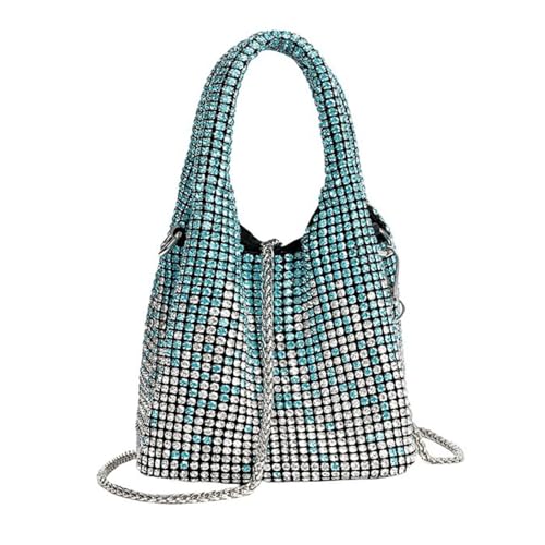 UERSJWYSO Luxuriöse Beuteltasche mit Strasssteinen für Damen, Glitzernde Geldbörsen und Handtaschen mit Farbverlauf und Strasssteinen, Abendtasche,Grün von UERSJWYSO