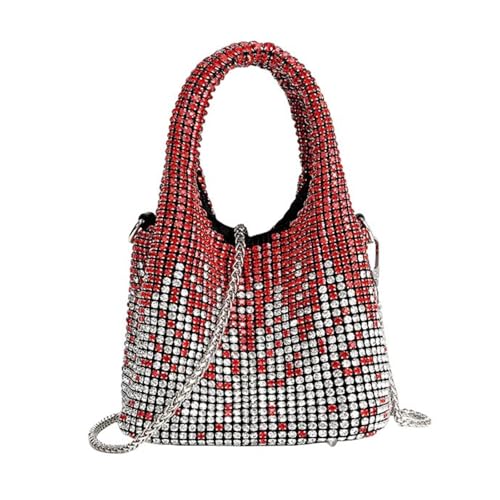 UERSJWYSO Luxuriöse Beuteltasche mit Strasssteinen für Damen, Glitzernde Geldbörsen und Handtaschen mit Farbverlauf und Strasssteinen, Abendtasche,Rot UERSJWYSO Luxuriöse Beuteltasche mit Strasssteinen für Damen, Glitzernde Geldbörsen und Handtaschen mit Farbverlauf und Strasssteinen, Abendtasche,Rot von UERSJWYSO