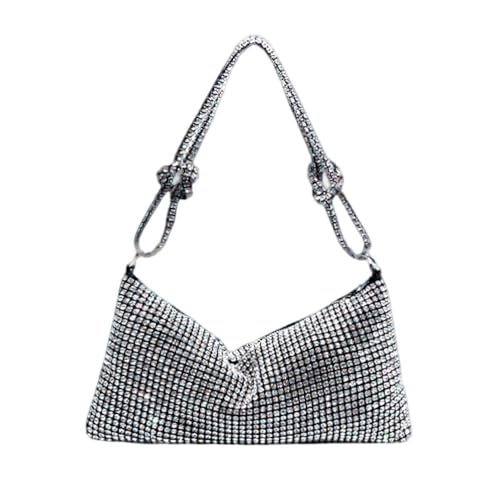 UERSJWYSO Strass Diamant Tasche Mode Glitzernde Umhängetasche Handtasche Elegant Bankett Formelle Damentasche,Silber von UERSJWYSO