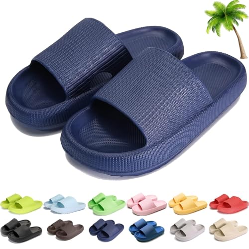 Bathing Slippers Men Women Original Bathing Shoes Non-Slip Slippers Cloud Shoes Soft Flip Flops Indoor and Outdoor Use (P, Erwachsene, Herren, 44, Numerisch (von/bis), EU Schuhgrößensystem, 45, M) von UERSUR