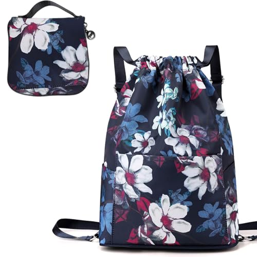 UERSUR Drawstring Foldable Large Capacity Dry-Wet Separation Travel Sports Backpack,Foldable Drawstring Backpack for Travel (B) von UERSUR