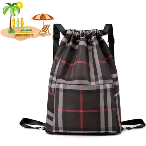 UERSUR Drawstring Foldable Large Capacity Dry-Wet Separation Travel Sports Backpack,Foldable Drawstring Backpack for Travel (C) von UERSUR