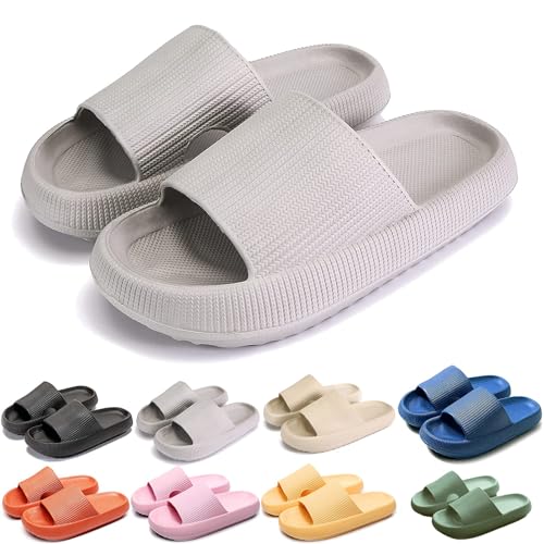 UERSUR Slippers Women Men,Cosy Slippers,Cosy Slides,Original Cloud Slippers,Cozislides (Grey, Erwachsene, Damen, 36, Numerisch (von/bis), EU Schuhgrößensystem, 37, M) von UERSUR