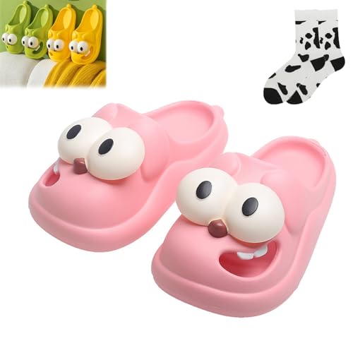 UERSUR Tongue Slippers,Tongue Kiss Slippers,Funny 3d Big Eye Dog Slipper,Green Slippers,Eva Slippers (Pink, Erwachsene, Damen, 36, Numerisch (von/bis), EU Schuhgrößensystem, 37, M) von UERSUR