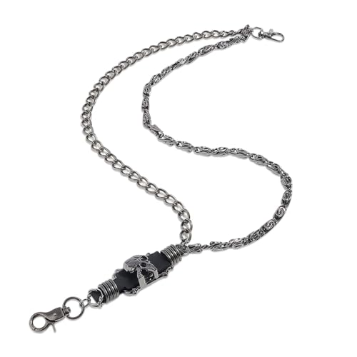 Hose Kette, Punk Hosenkette schwarz Gothic Kette Doppelschicht Jeans Brieftasche Kette Mode Hip Hop Gürtel Kette für Männer Frauen von UESDU