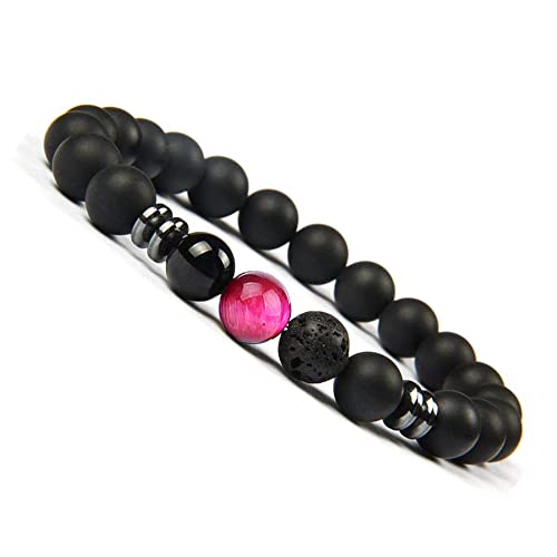LY SHOW Chakra Yoga Balance Armband made of Natural Onyx Stone Diffuser Bangle for Men & Women von UEUC